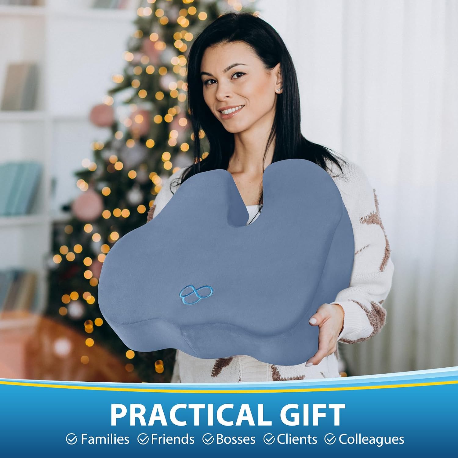 BlissTrends Seat Cushion,5.2in Thick Memory Foam Cushions for Office Chair, Car Seat, Airplane, Relieving Pressure Tailbone Sciatica Back P…