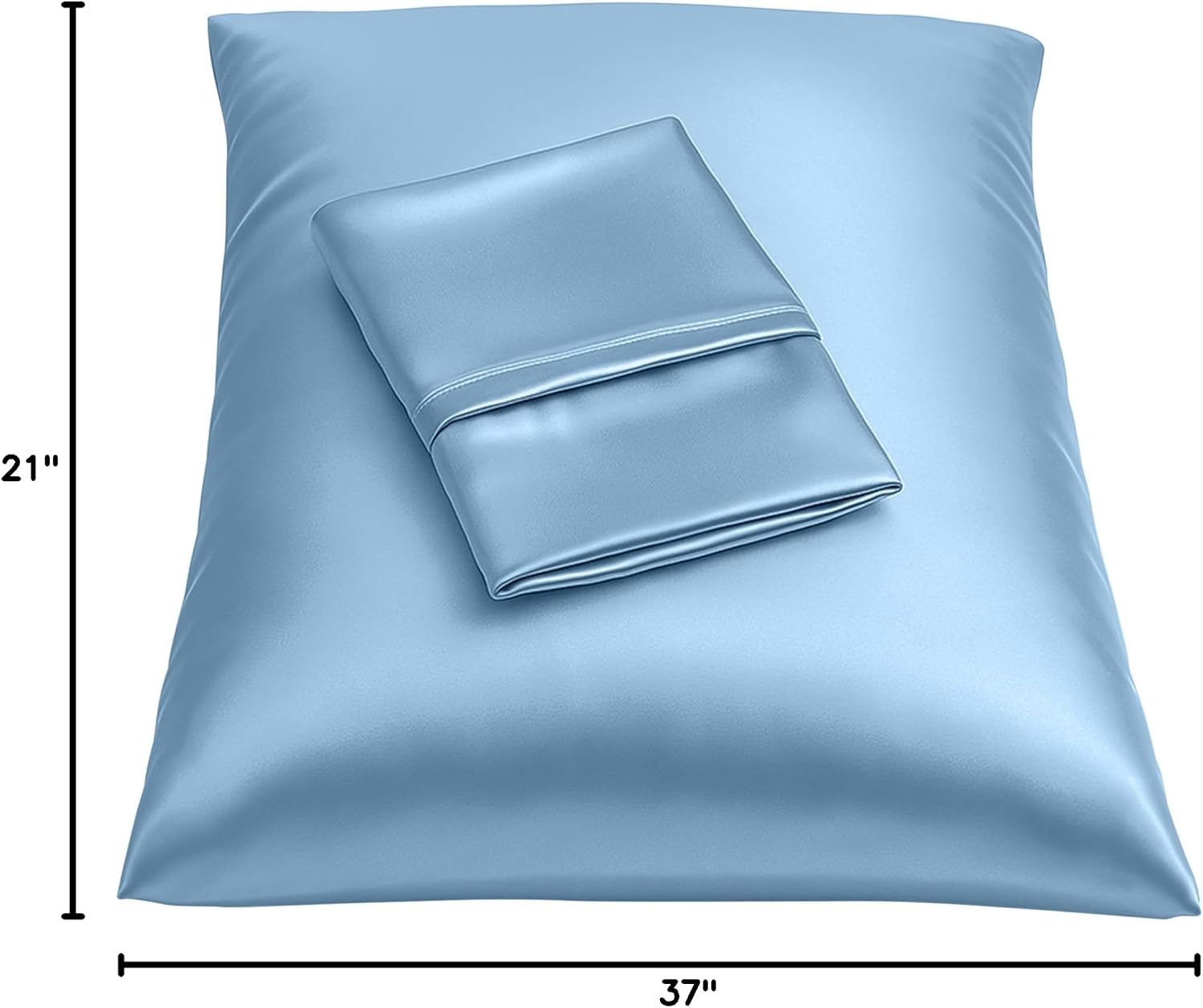 BLISSFORD Luxury Satin Pillowcase for Hair – King Satin Pillowcase with Zipper, Jewel Blue (Pillowcase Set of 2)