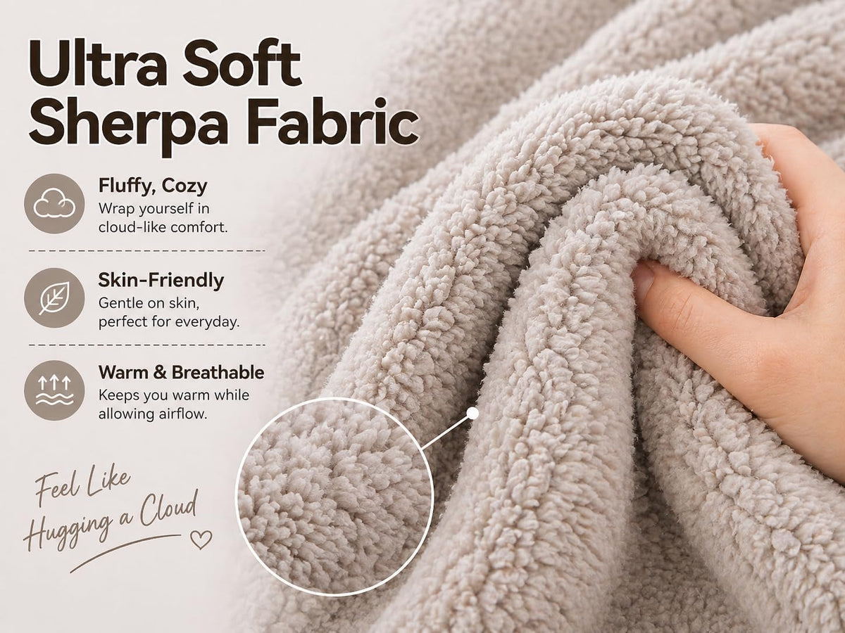 Reafort Ultra Soft Sherpa Euro Sham Pillow Cover 26" x 26", Plush Fluffy Decorative Cushion Cover with Zipper Closure, Cozy Faux Fur…