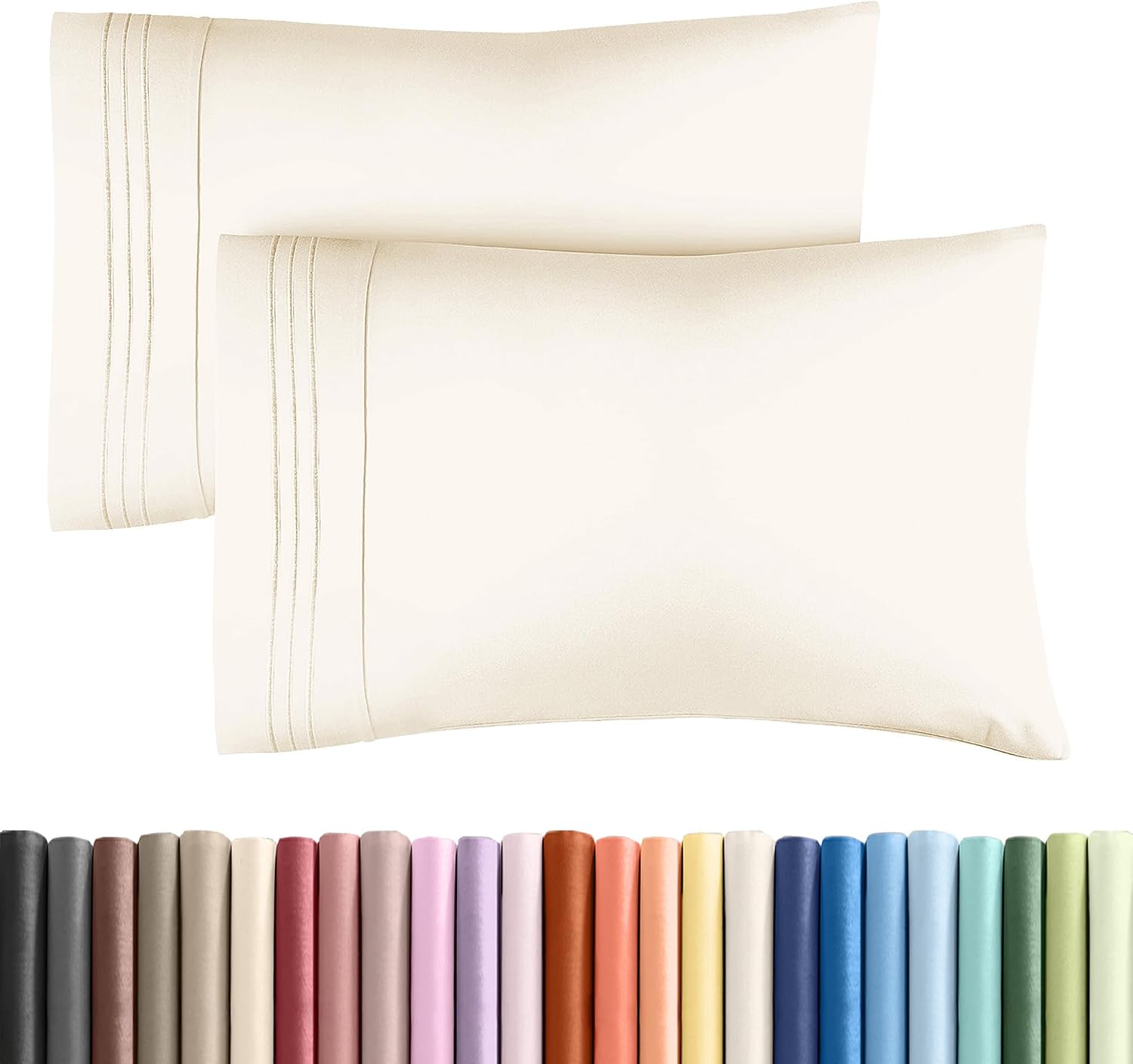 King Standard Pillow Cases Set of 2 - Soft Hotel Quality Pillowcase Covers - Comfy, Cozy & Fade Free - Wrinkle Resistant - Machine…