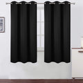 Lemomo Blackout Curtains 42 x 63 inch/Black Curtains Set of 2 Panels/Thermal Insulated Room Darkening Bedroom Curtains 63 inch Black