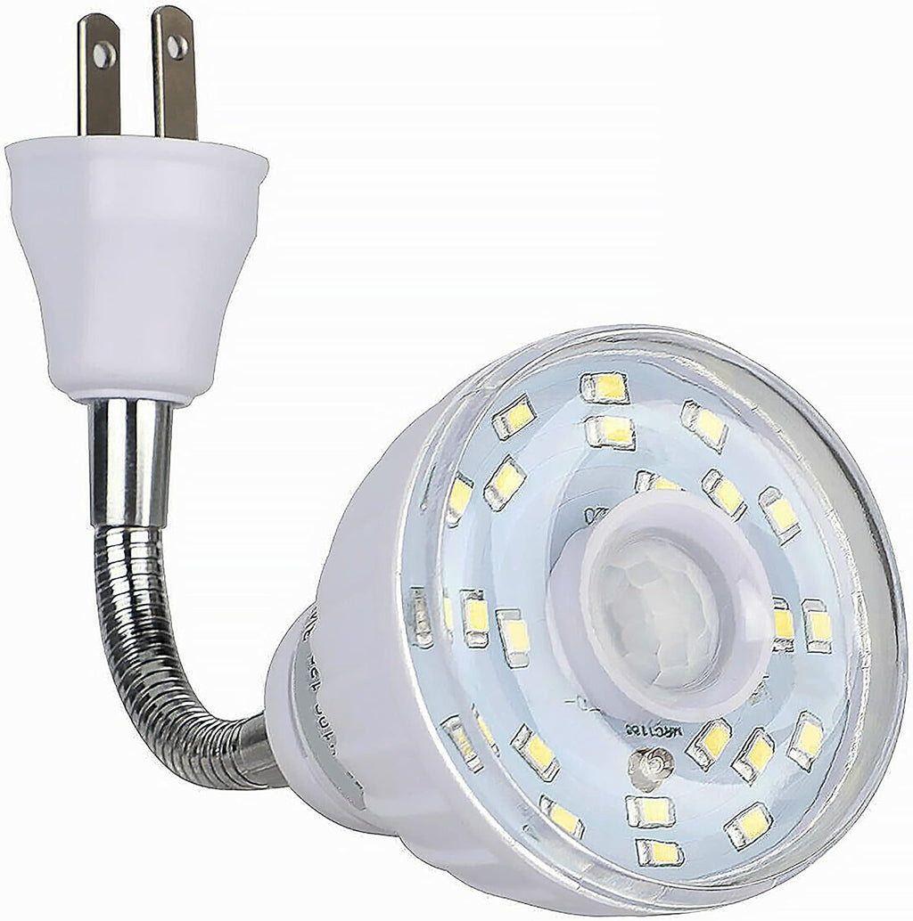 LED Motion-Activated Directional Rotating Flexible Sensor Dusk to Dawn Night Light AC Outlet Plug-in Wall Stair Lamp Indoor 360° Bedroom…