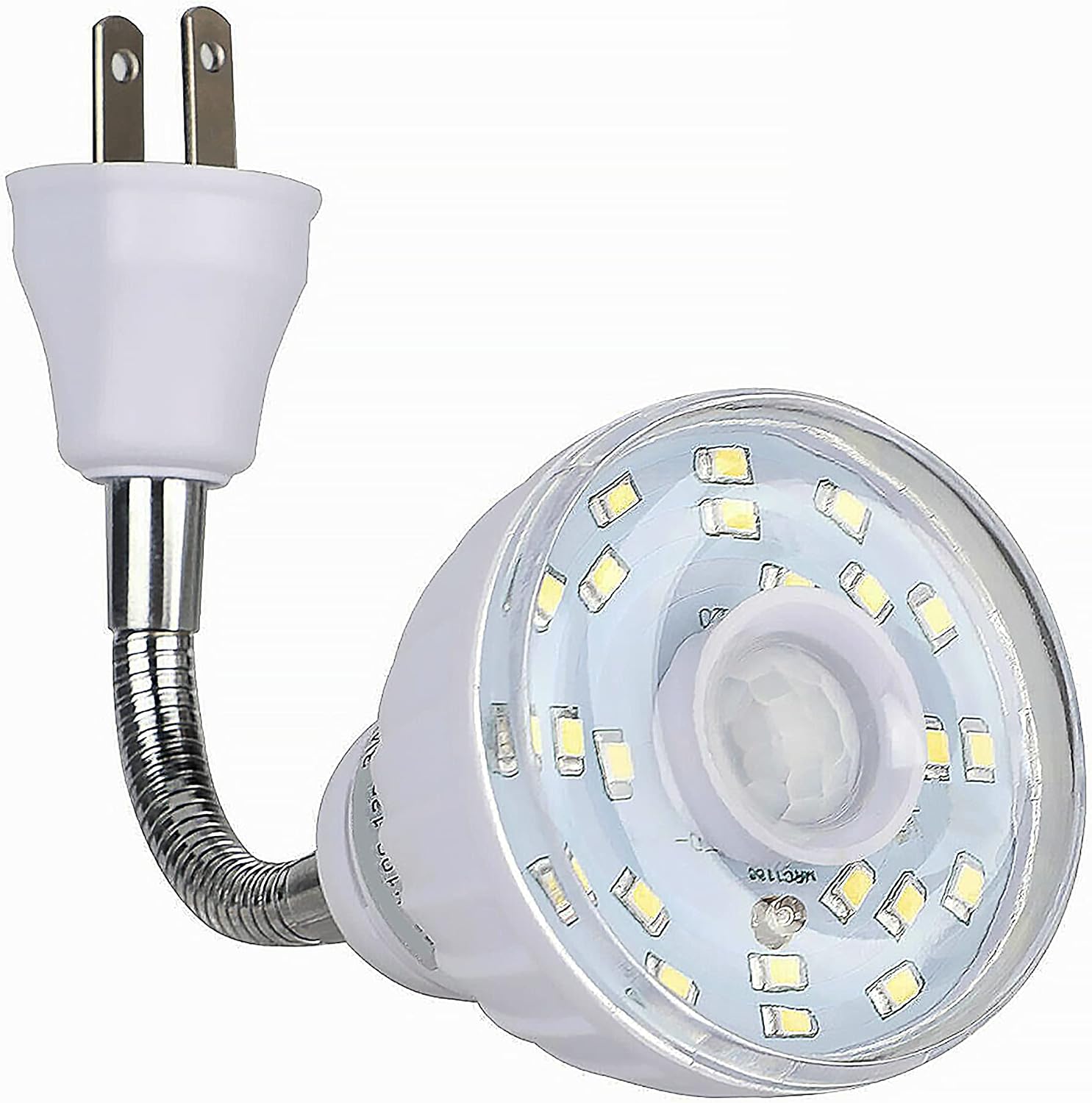 LED Motion-Activated Directional Rotating Flexible Sensor Dusk to Dawn Night Light AC Outlet Plug-in Wall Stair Lamp Indoor 360° Bedroom…