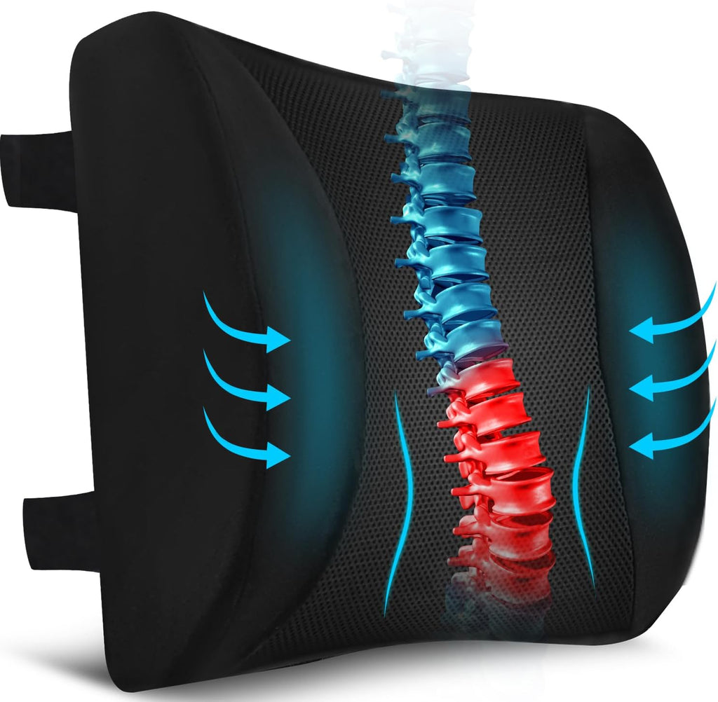 Niceedaybrand Niceeday Lumbar Support Pillow for Office Chair Car, Gaming Chair Lower Back Memory Foam Cushion with 3D Mesh Cover Ergonomic…