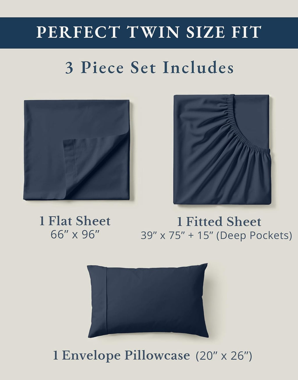LaneLinen LANE LINEN 100% Organic Cotton Sheets Twin Size, Mercerized Cotton Fully Elasticized Soft & Comfy Bedding Sheets & Pillowcase Set…