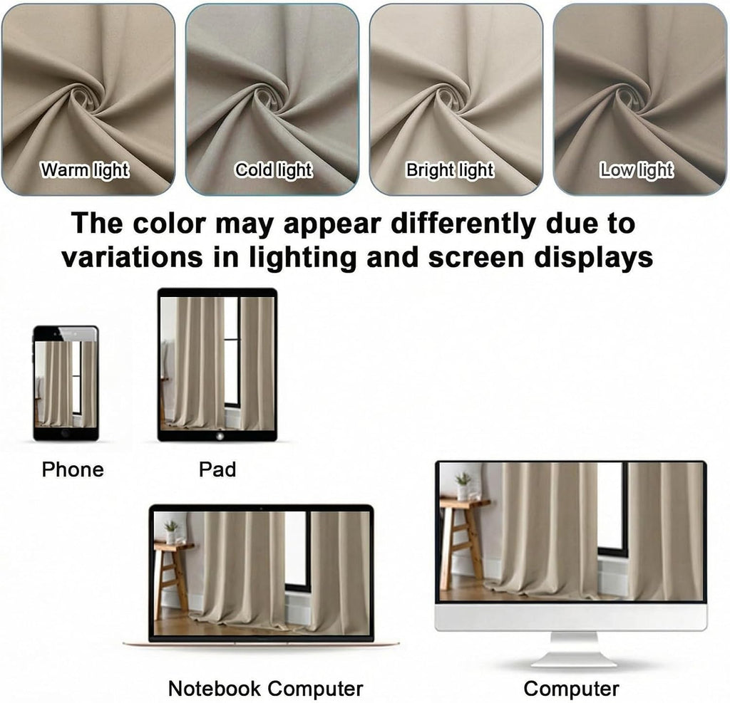 Gwine Blackout Curtains for Bedroom 72 Inches Long - Thermal Insulated Noise Reducing Window Curtain Panels, Room Darkening Curtain…