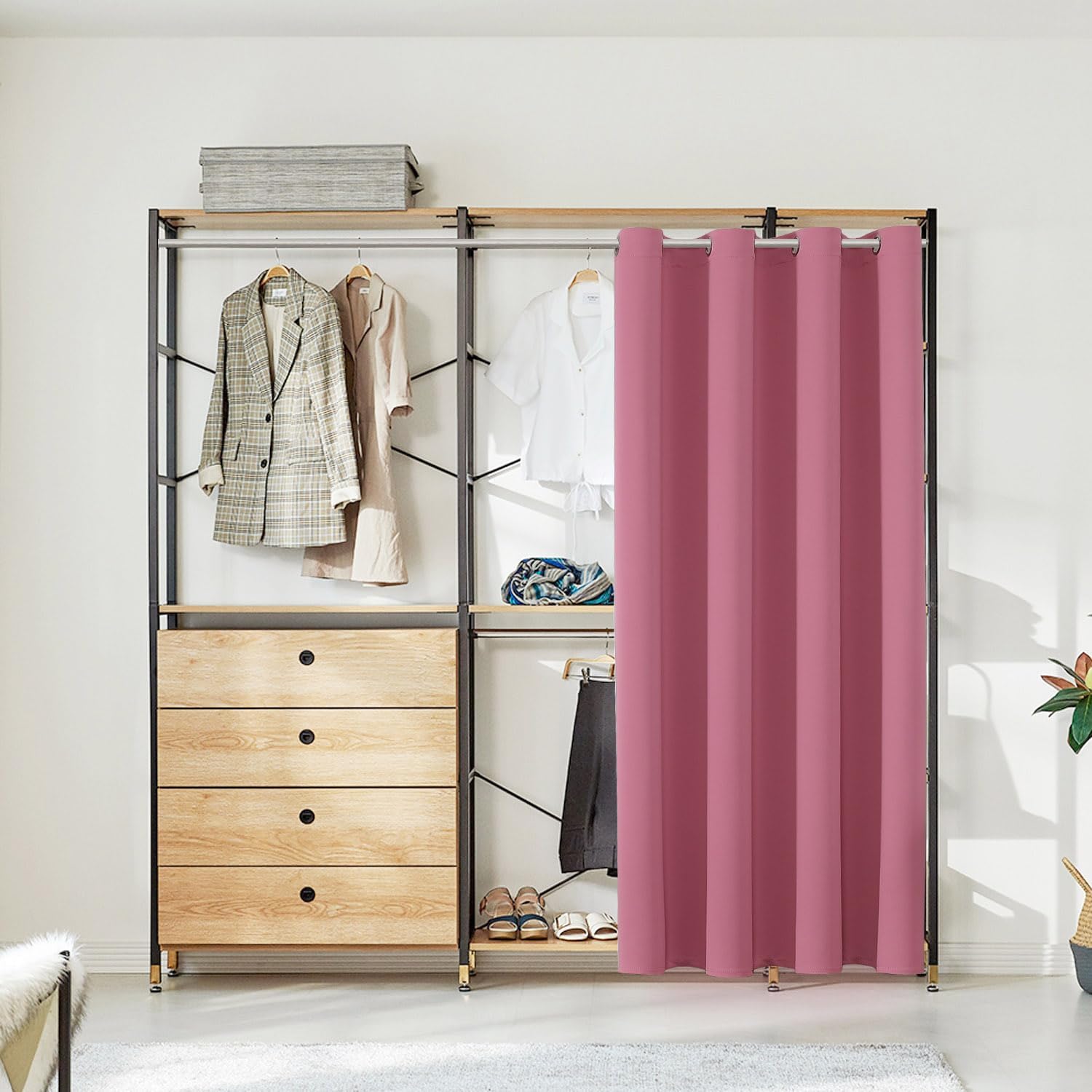 ChrisDowa Blackout Door Curtains for Doorway Privacy, Grommet Closet Curtains for Bedroom Closet Door, Thermal Insulated Temporary Doorway…