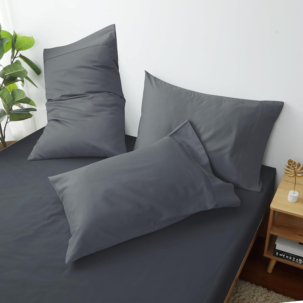 ShunjieHome 100% Egyptian Cotton Pillow Cases Set of 2, Standard Size 400 Thread Count Cooling Pillowcases, Soft and Breathable Pillow Cove…