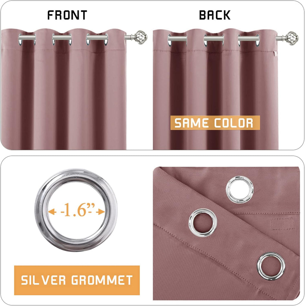 Rybhome RYB HOME Noise Cancelling Curtains - 3 Layers Total Blackout Curtains Grommet Heavy Duty Drapes Thermal Insulated Energy Efficiency…