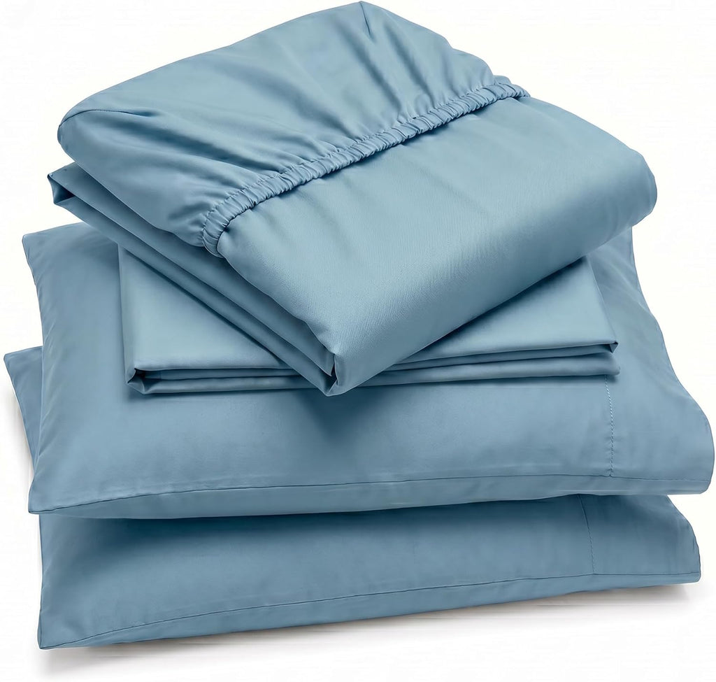 Perupima Peru Pima 415 Thread Count Percal Queen Sheet Set - 100% Peruvian Pima Cotton, 4 Piece (Flat, Fitted, 2 Pillowcases) - Cooling, Cr…