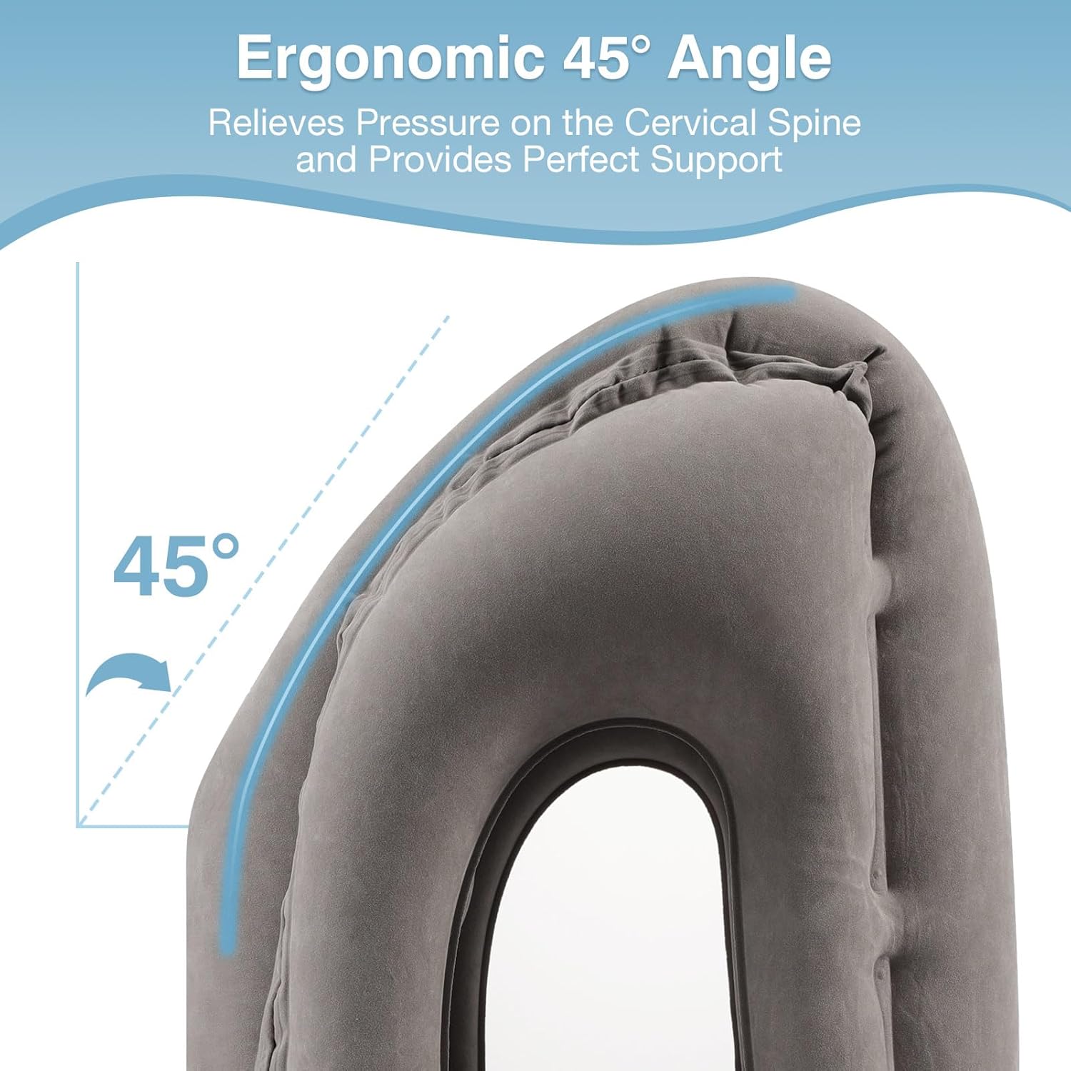 MoKo Inflatable Travel Pillow, Comfortable Neck Pillow with Storage Bag Support Shoulder and Neck to Avoid Pain for Airplane Train Office…