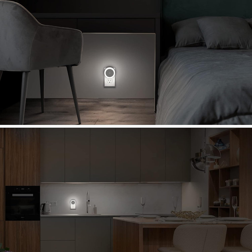 Night Lights Plug-in [2Pack], LED Night Light with Sensor for Kids, Baby, Bathroom, Stair, Hallway - Cool White