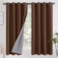 YoungsTex Dark Brown Linen Blackout Curtains 63 Inch Length for Bedroom, Light Blocking Thermal Insulated Drapes with Grommet Room Darkenin…