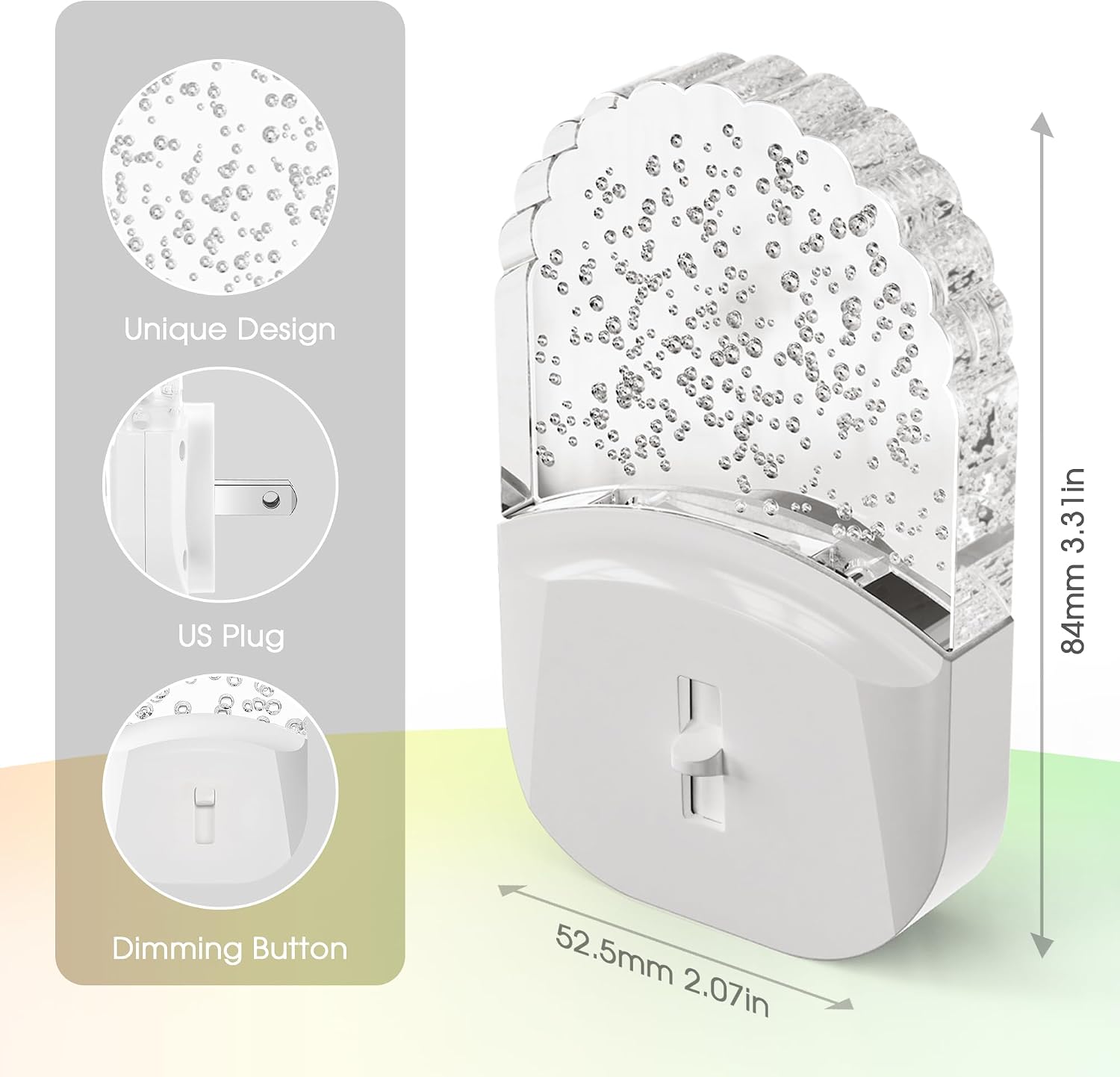WelcometoBriigniteenjoyyourtimehere Briignite Bubble Night Light Plug in, LED Acrylic Night Light, 2 Pack, Decorative Dimmable Nightlight D…