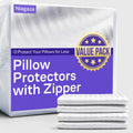 Ultra Soft Pillow Protectors with Zipper Standard Size - Set of 12 Breathable Pillow Covers - 100% Protection Against Stains, Dust & Dirt…