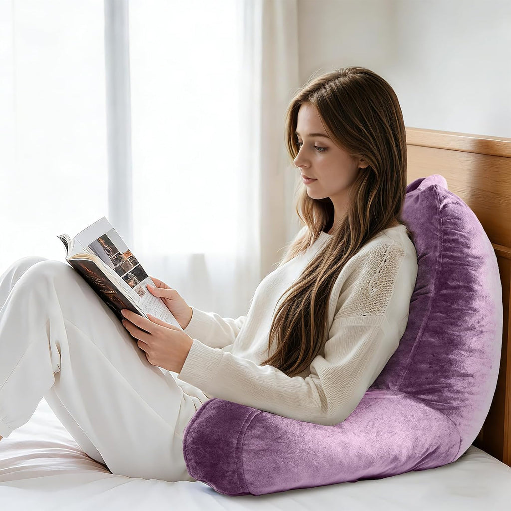 OAISZ Reading Pillow for Sitting in Bed Adult, Reading Pillow with Shredded Memory Foam, Bed Pillow with Washable Cover, Back Pillow…