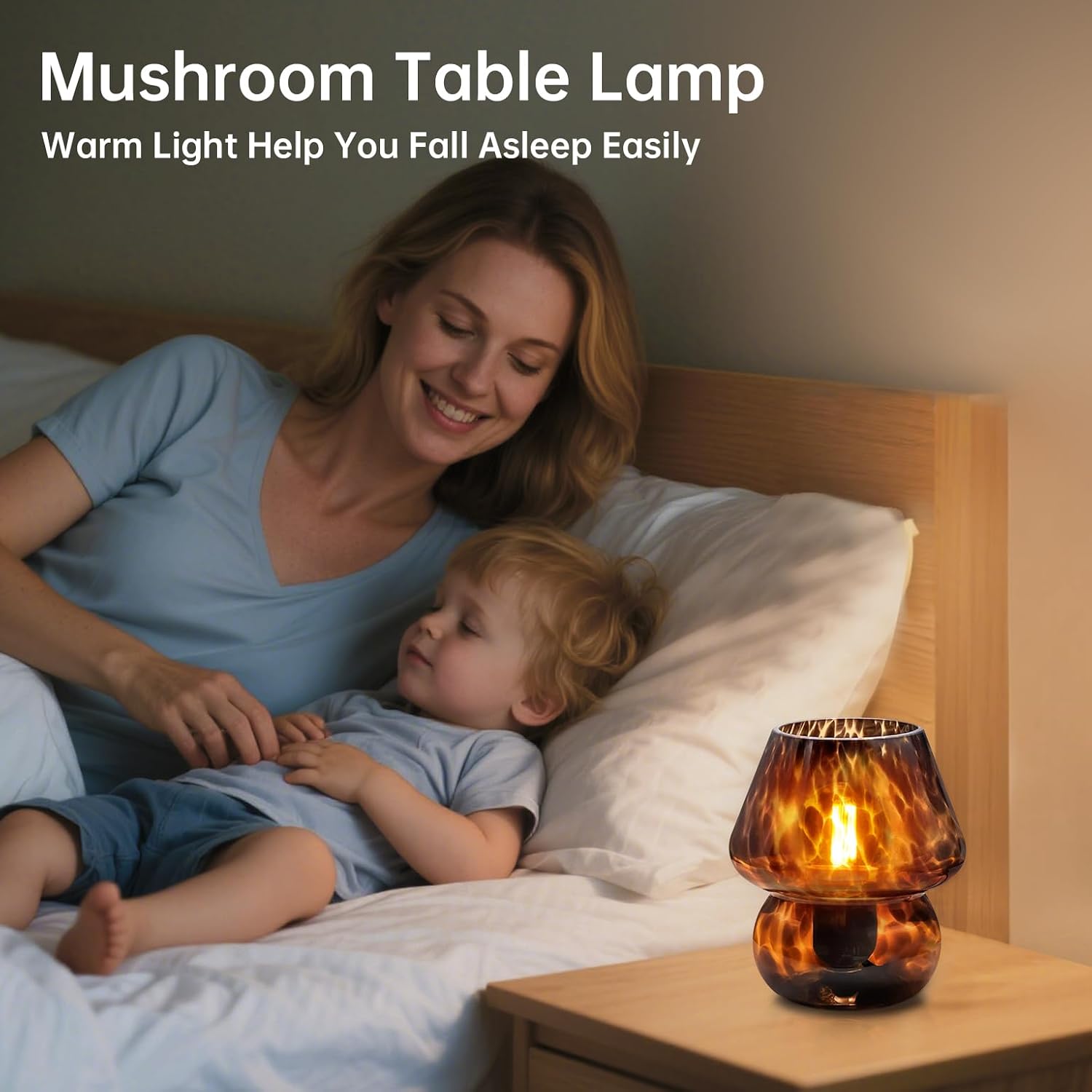 Dawnwake Mushroom Lamp Small Lamp Table Lamp for Bedroom, Desk Bedside Lamps for Living Room, Mushroom Decor Cute Mini Modern Mid Century…