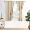 Xwzo 100% Blackout Curtain Panels - Thermal Insulated Black Liner Curtains, Noise Reducing and Heat Blocking Drapes for Hall and Studio Win…