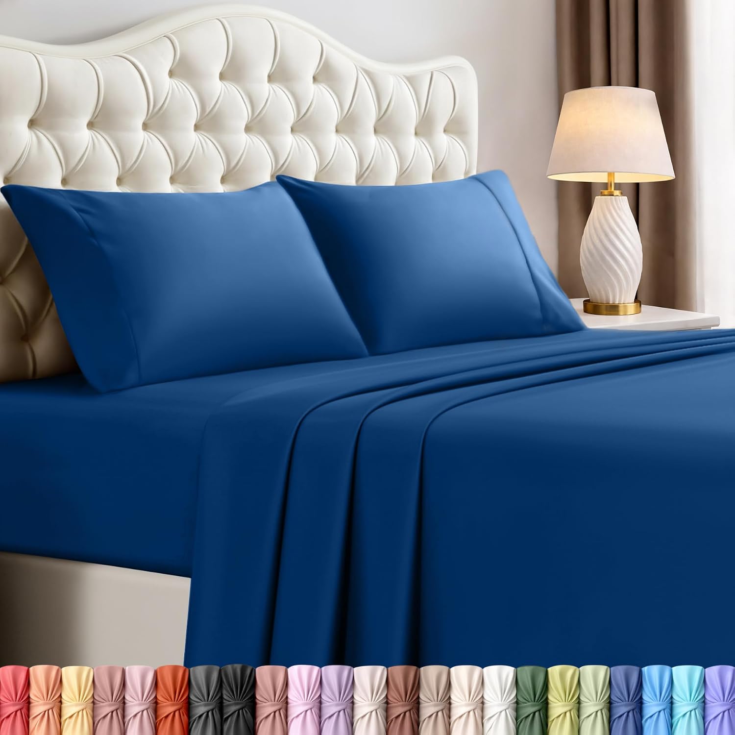 Utopiabedding Utopia Bedding King Size Sheet Set – 4 Piece Bed Sheets, Soft and Breathable Microfiber, Includes 1 Fitted Sheet, 1 Flat Shee…