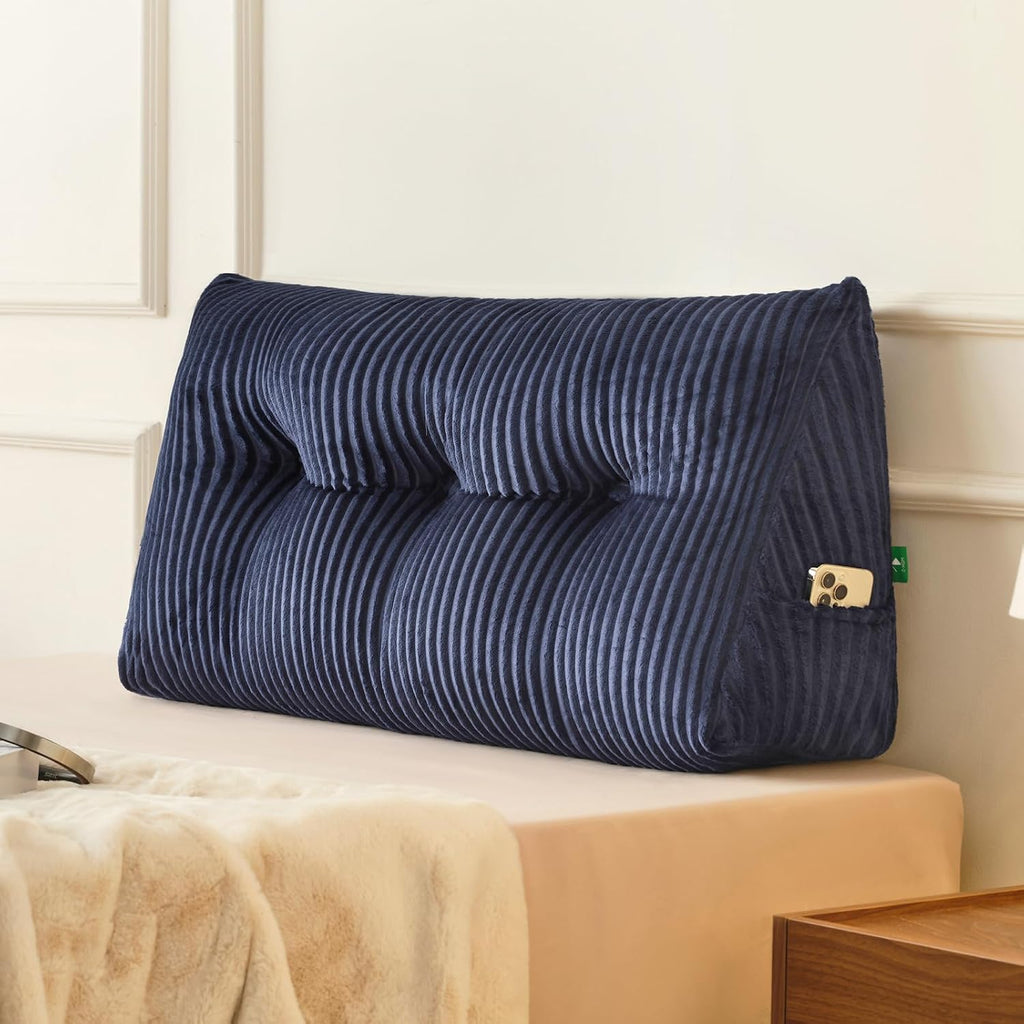 Z-Hom Large Headboard Pillow Twin, NO ROLL Pillow, Wedge Pillow Headboard for Sitting Up in Bed, Backrest Support Triangular Cushion for Re…