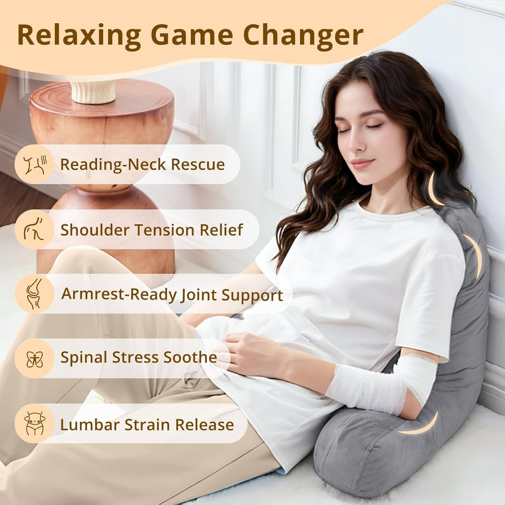 Sasttie Reading Pillows for Sitting in Bed Adult, Back Pillow Bed Sitting Up, Back-Rest Support Cushion for Sit Up on Couch, Sofa, and…