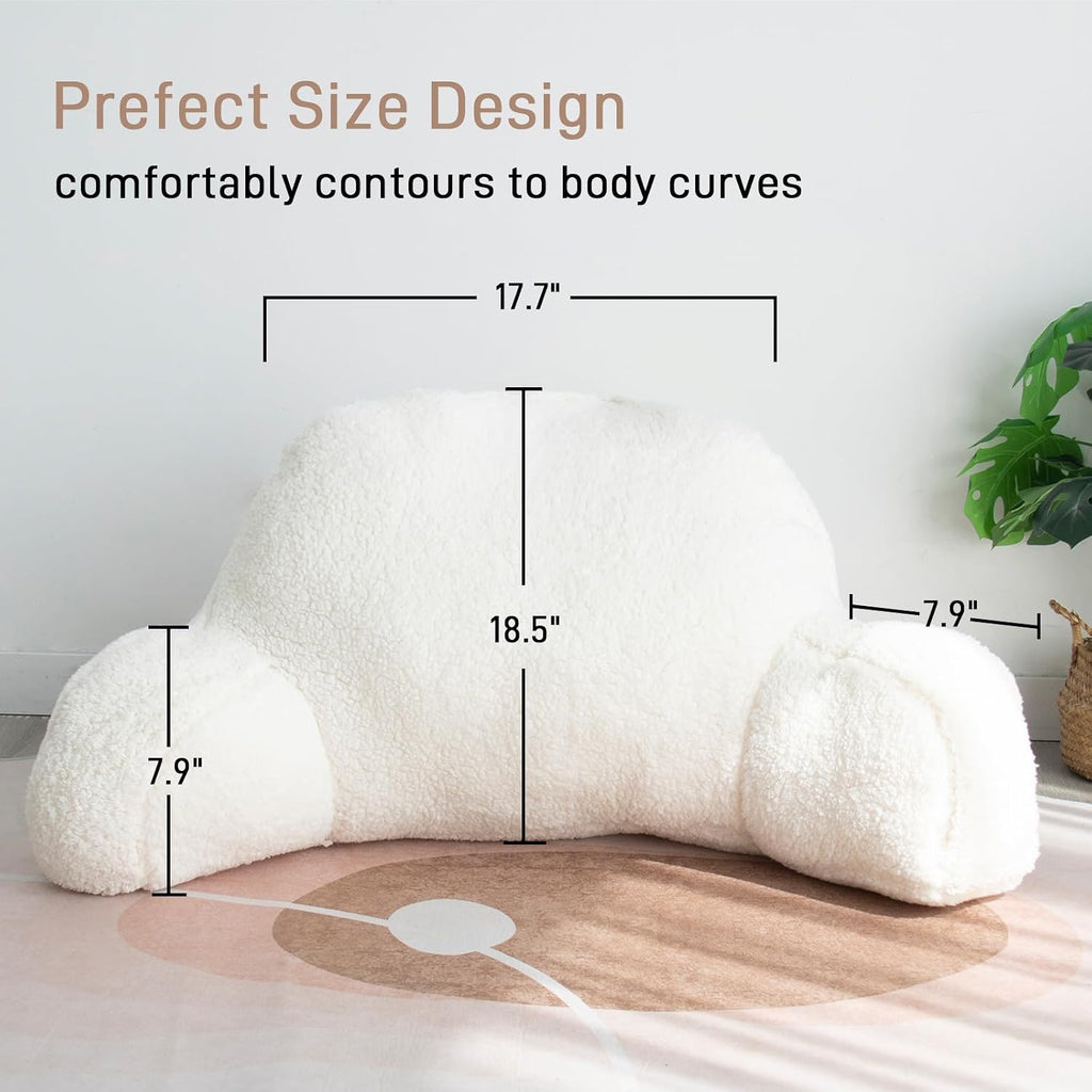 DMS PROTECTOR Reading Pillow for Kids/Teens/Adults, Bed Rest Wedge Backrest Pillows for Sitting in Bed with Arms Back Support for Wa…