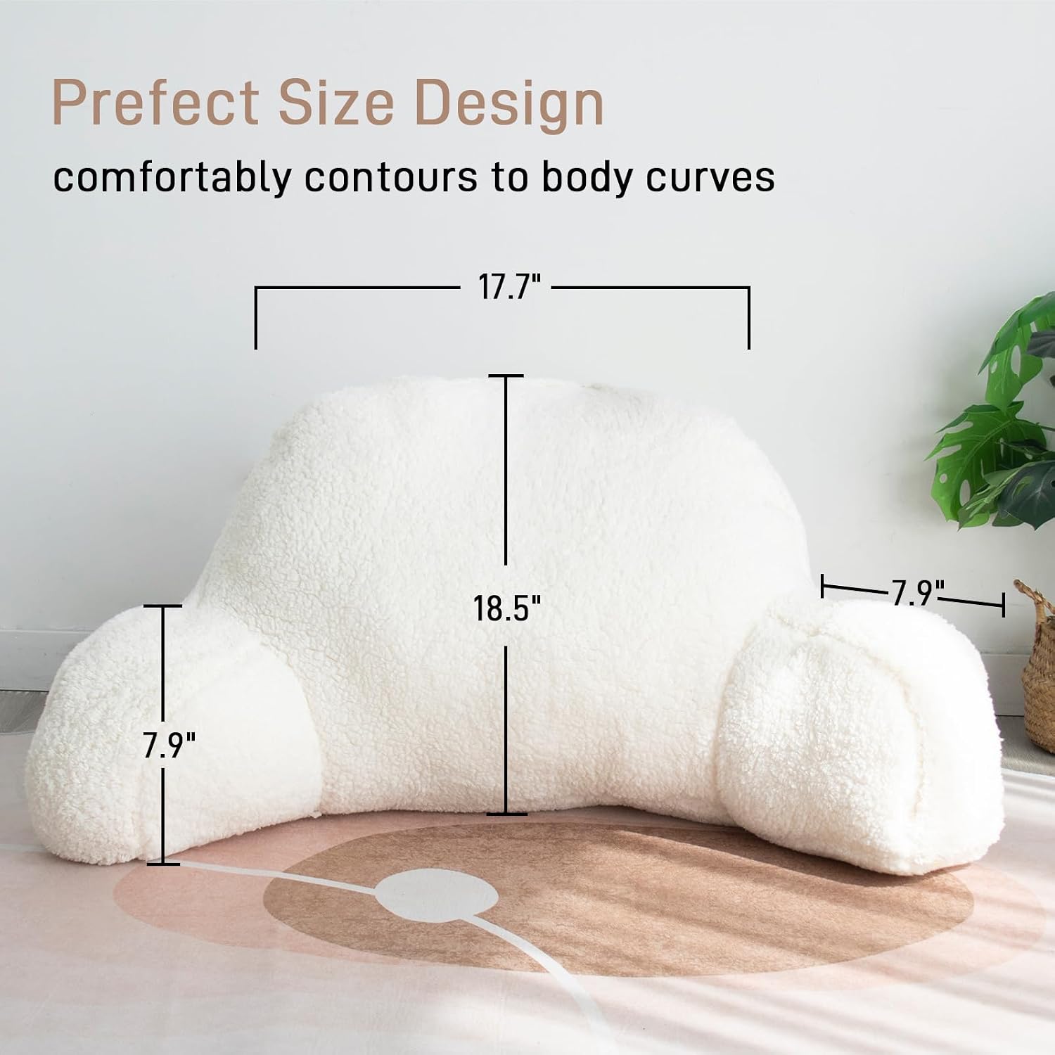 DMS PROTECTOR Reading Pillow for Kids/Teens/Adults, Bed Rest Wedge Backrest Pillows for Sitting in Bed with Arms Back Support for Wa…