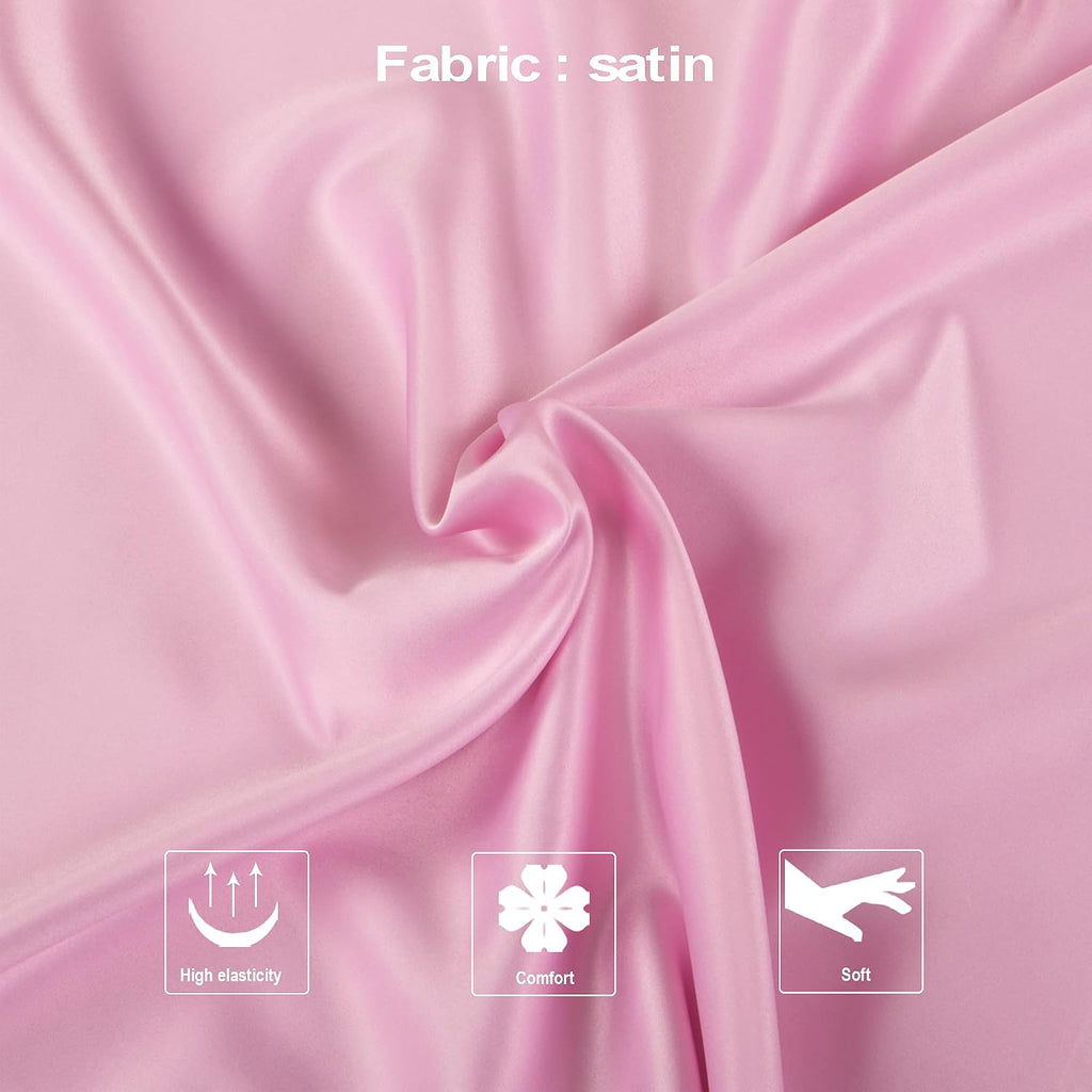 Ntbay Zippered Satin Pillow Cases for Hair and Skin, Luxury Standard Hidden Zipper Pillowcases Set of 2, 20x26 Inches, Light Pink 26 Inches…
