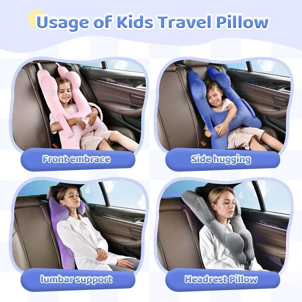 FLORICH Kids Travel Pillow, Car Sleeping Travel Pillow for Kids, Washable H-Shaped Pillow for Adults and Children to Support Head and…