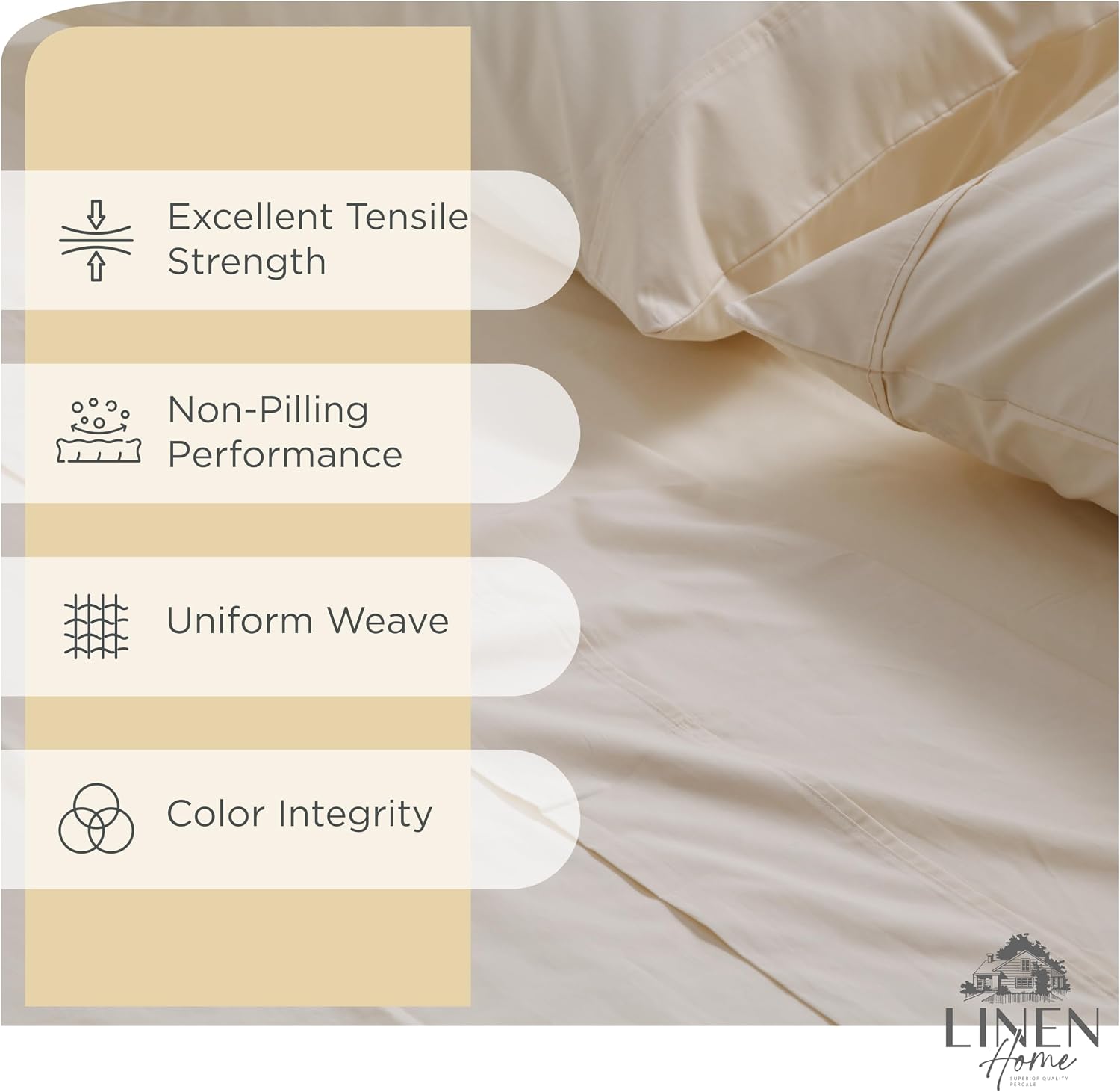 Linenhome Linen Home 2-Pack King Sheet Set, 100% Cotton Percale Bedding, 8-Piece Value Bundle, Deep Pocket Cooling Bed Sheets for Hot Sleep…