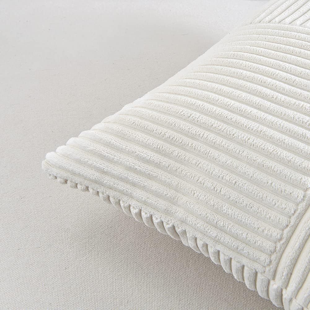 Fancy Homi Cream White Decorative Throw Pillow Covers 20x20 Inch for Living Room Couch Bed Sofa, Farmhouse Boho Home Decor, Soft Corss…