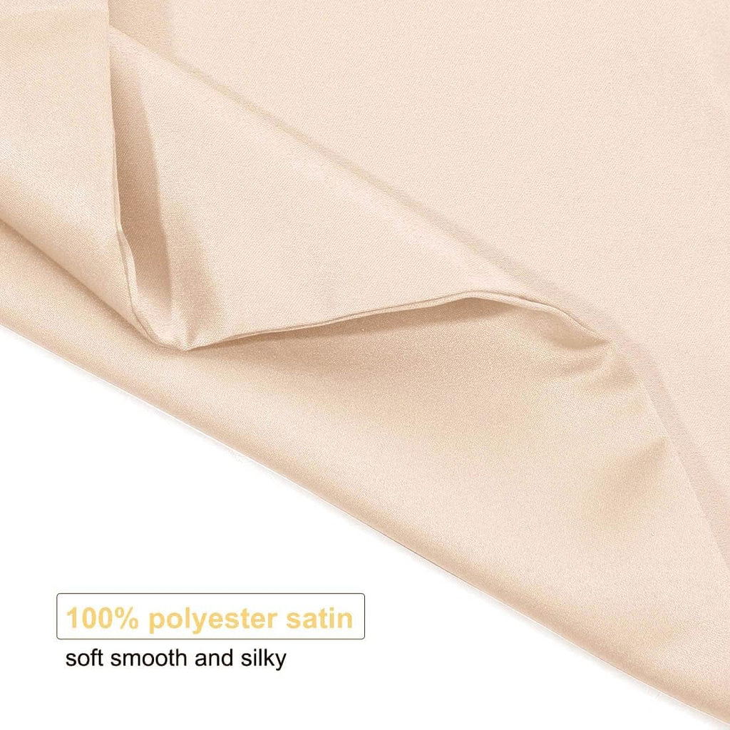uxcell Travel Satin Pillowcase with Zipper, Super Soft and Luxury, Silky Pillow Cases Covers Set of 2, 14"x20", Caramel
