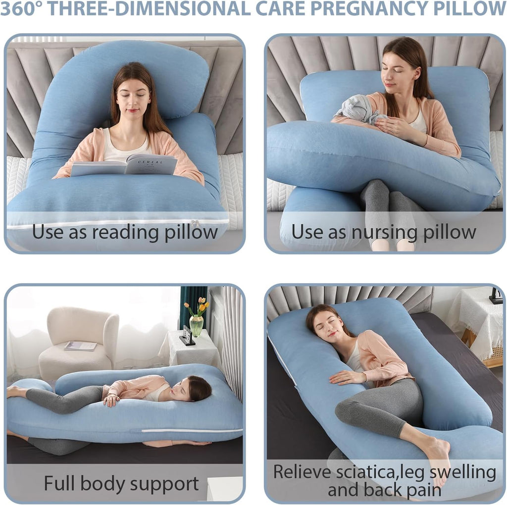 BATTOP Pregnancy Pillow for Sleeping, Maternity Pillow with Cooling Removable Cover,57 Inch Cooling Body Pillow, Support for…