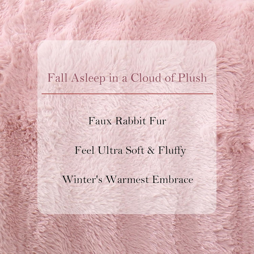 Chumerry Blush Pink Plush Body Pillow Case Fluffy Shaggy Faux Fur Pillow Cover Ultra Soft Warm Rabbit Fur Decorative Body Pillow Cover Long…