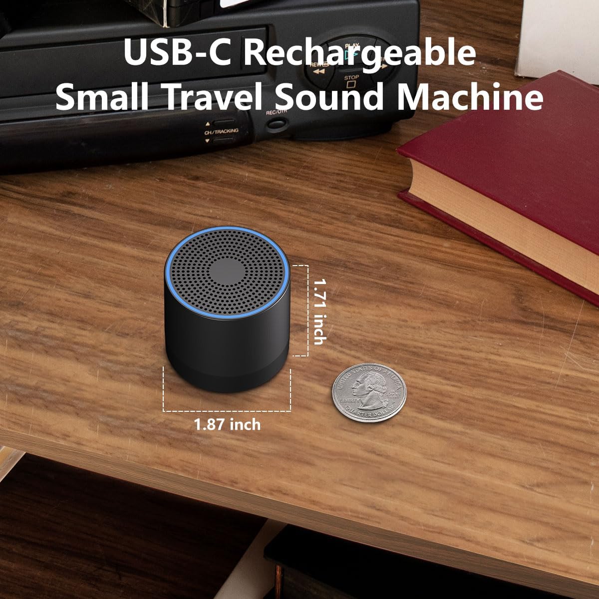 Hushingwhitenoisemachine Portable Mini White Noise Machine Sound Machine with 30 Soothing Sounds for Newborn Kids Adults Rechargeable Sleep…