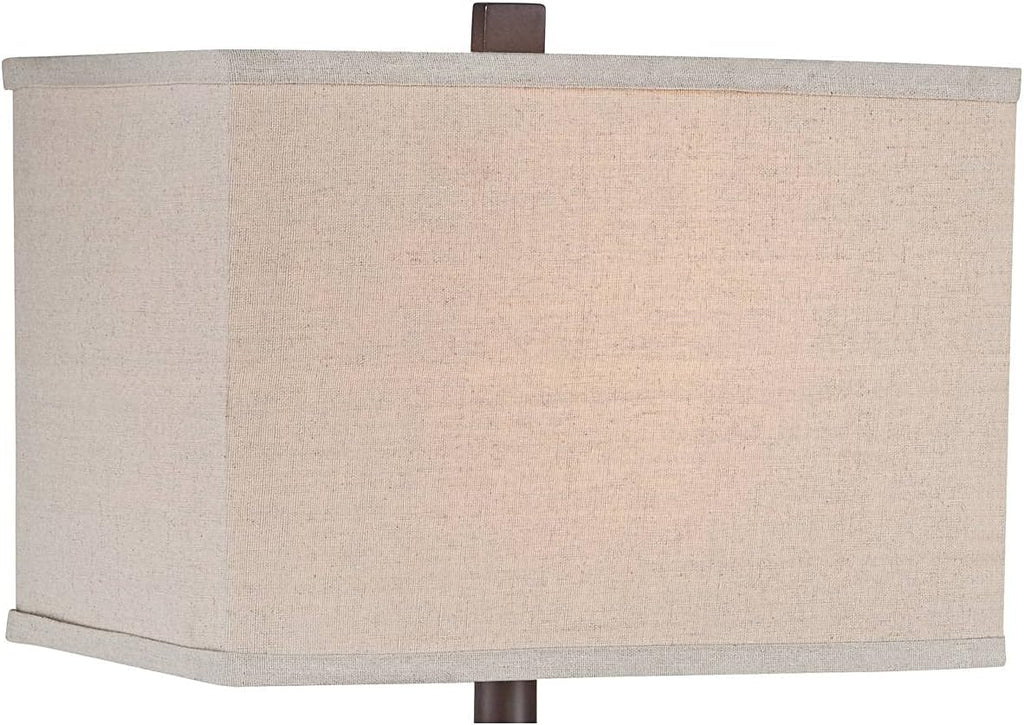 Franklin Iron Works Tahoe Small Rustic Traditional Style Table Lamps 26" High Set of 2 Natural Stale Open Base Rectangular Box Shade for…