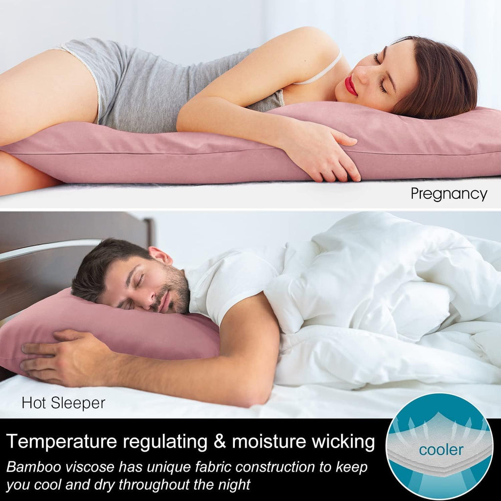 Bedelite Body Pillow Case Cover, Rayon Made from Bamboo, Cooling Body Pillow Cover for Hot Sleepers and Night Sweats, Breathable & Silky So…