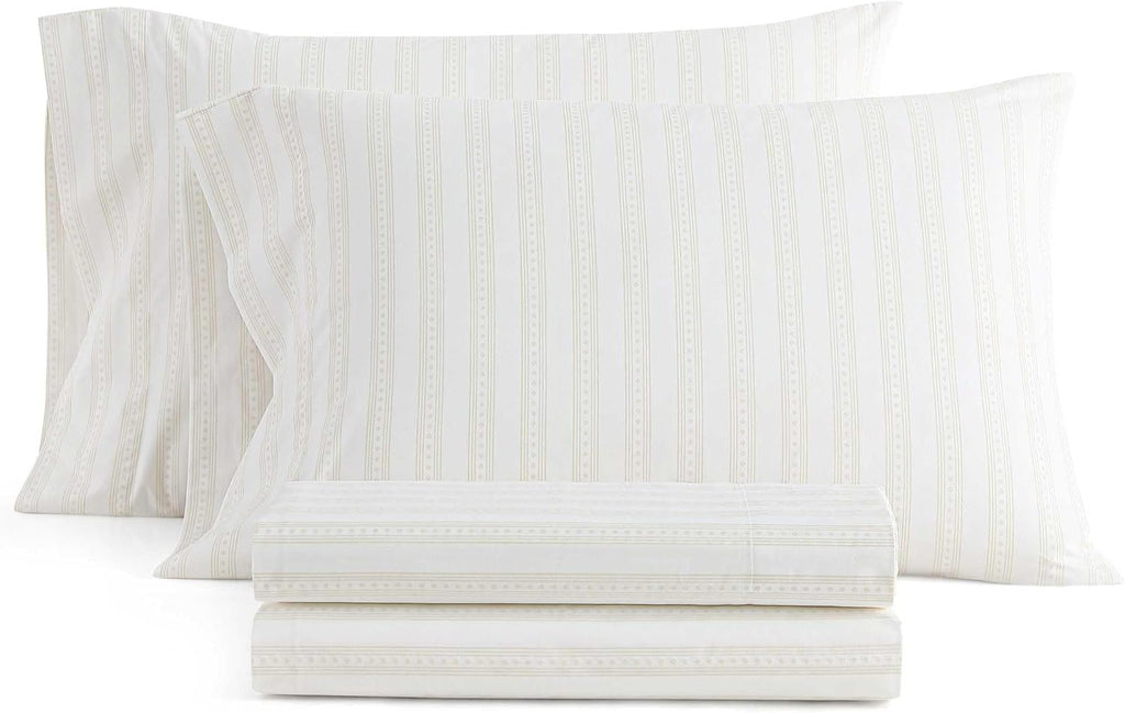 MarthaStewart Martha Stewart - King Size Sheets Set, Crisp & Tailored Cooling Sheets with a Smooth Cotton Percale Lightweight Feel - Bed Sh…