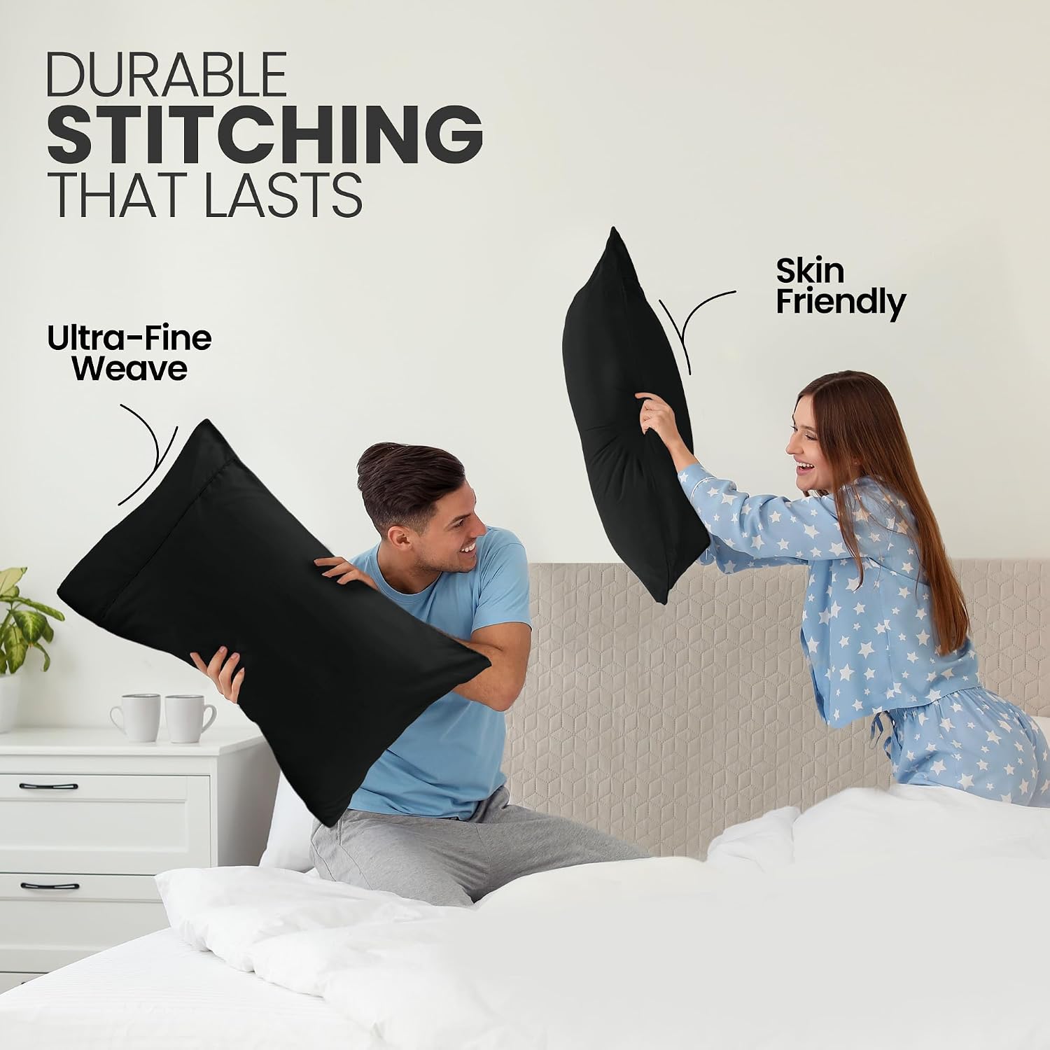 Utopiabedding Utopia Bedding Standard Pillow Cases - 2 Pack - Envelope Closure - Soft Brushed Microfiber Fabric - Shrinkage and Fade Resist…
