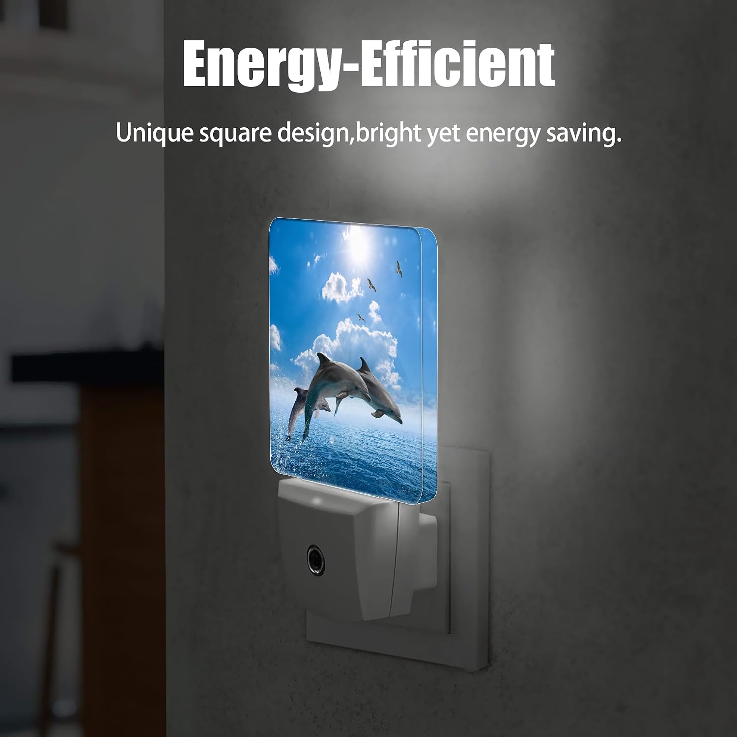 Dolphins Seagulls Night Light, Marine Wildlife Night Lights Plug into Wall Decor for Bedroom, Bathroom, Dusk to Dawn Sensor Nightlights…