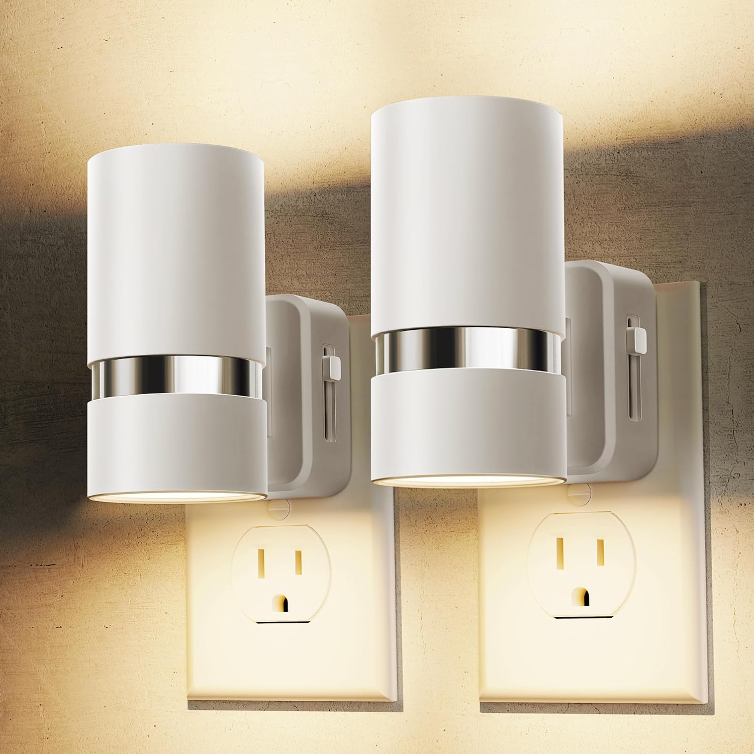 L LOHAS LED Night Lights Plug into Wall, Plug in Night Light with Light Sensor, Dimmable 0-100LM, Soft White 3000K, Wall Sconce-Style…