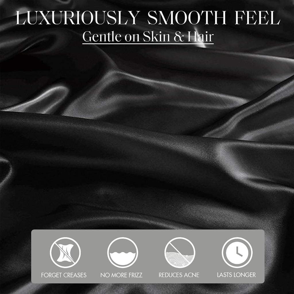 Madisonpark Madison Park Essentials Set of 2 Satin Pillowcase for Hair & Skin, Luxuriously Soft, Silky with Natural Sheen Luster Cool to To…