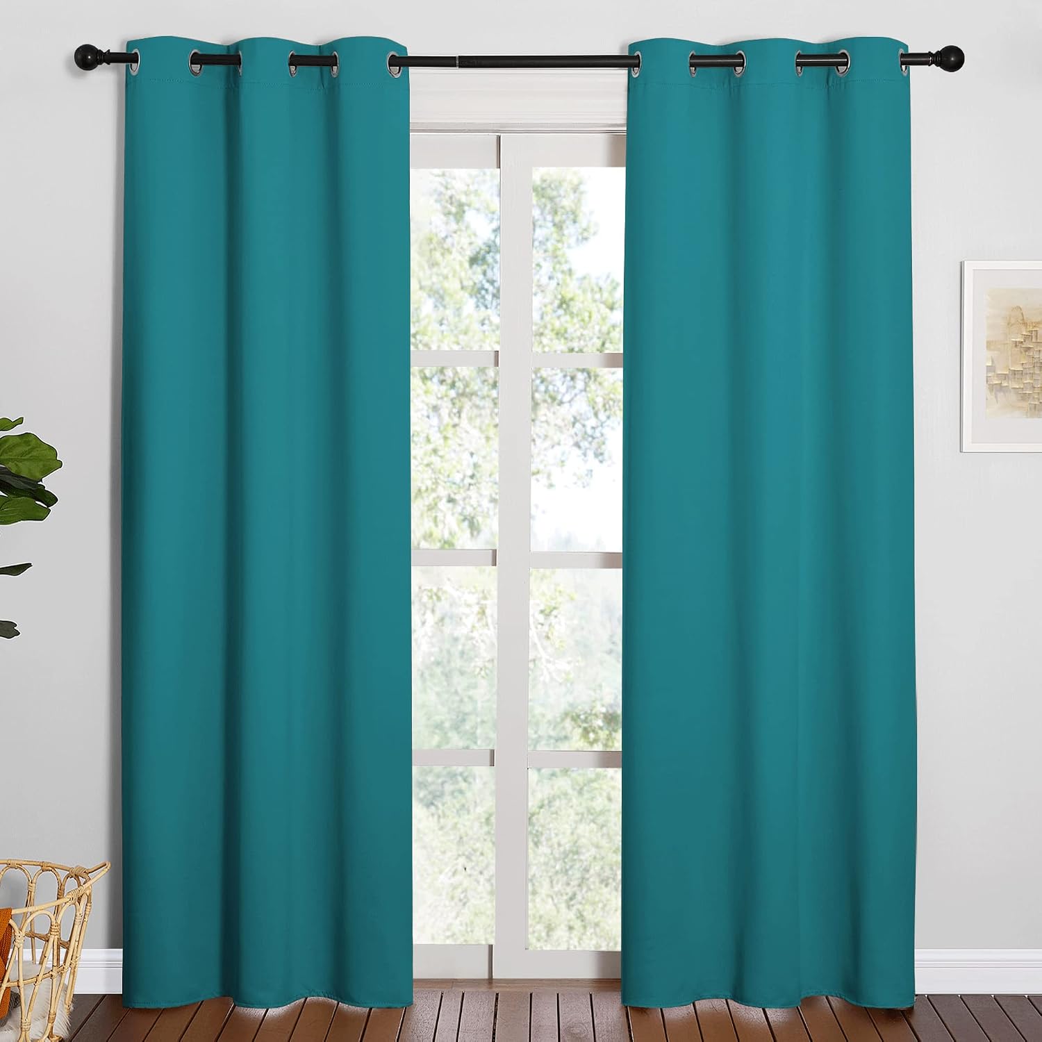NICETOWN Room Darkening Curtains 84 inch Length 2 Panels, Thermal Insulated Grommet Blackout Curtains for Modern Casual Elegant Bedroom…