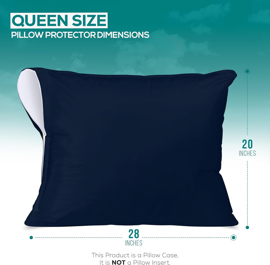 Utopiabedding Utopia Bedding 100% Waterproof Pillow Protectors with Zipper Queen Size (Set of 2), Bed Bug and Dust Mite Proof Zippered Pill…