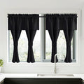 Nicetown Black Blackout Curtains with Attached Valance, Solid Room Darkening Window Treatment Drapes/Draperies for Bedroom (2 PCs, 52 inche…