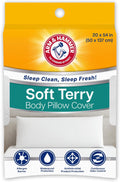 Armhammer Arm & Hammer Soft Terry Pillow Protector, Waterproof, Zipper Closure, 20" x 54", White, Body Pillow White