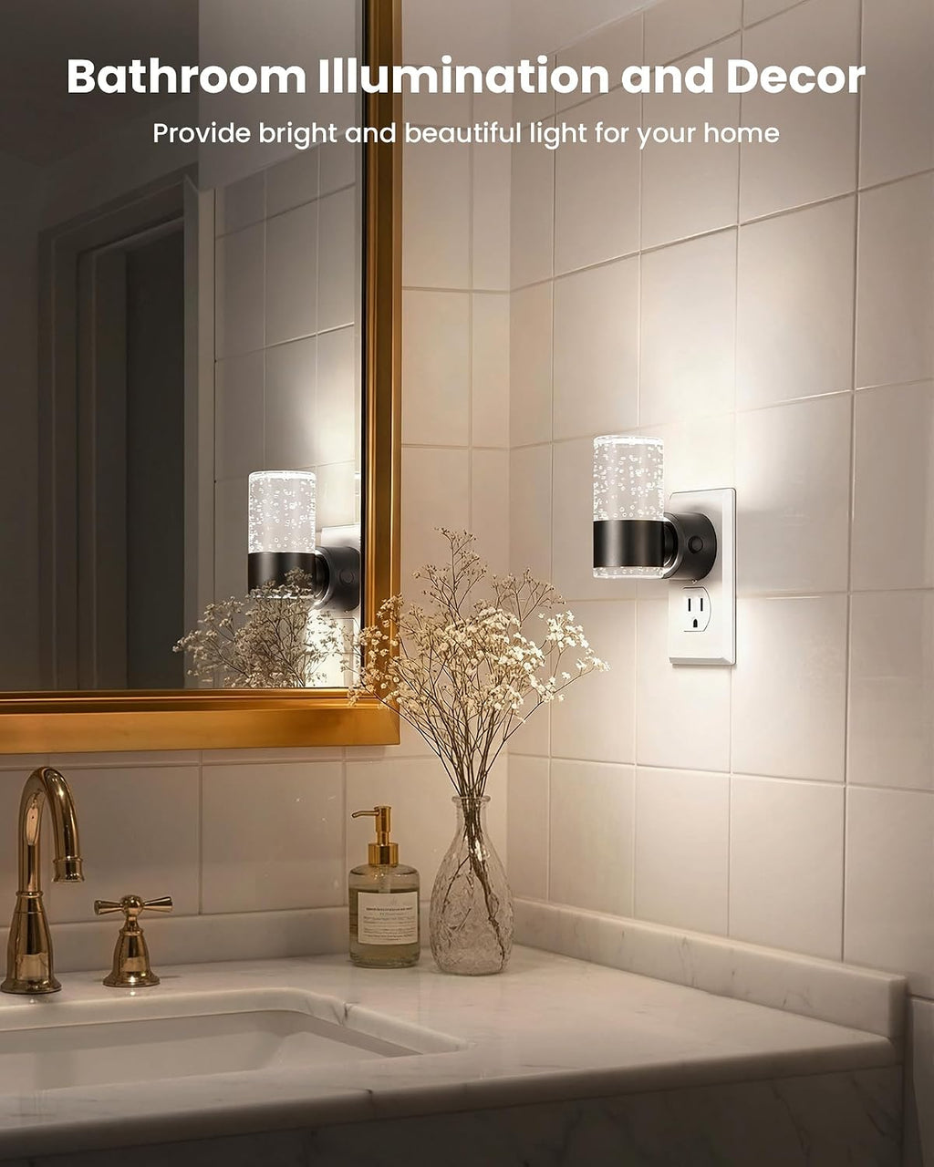 VOLISUN LED Night Lights Plug into Wall, Dimmable Night Light 3 CCT & 5 Brightness Levels, Acrylic Bubble Nightlight with Dusk to Dawn…