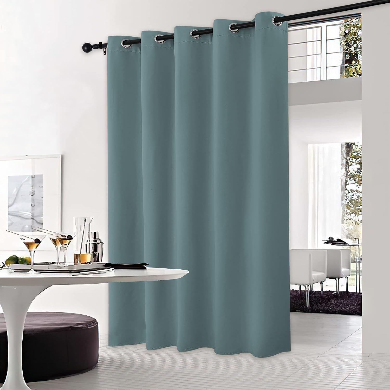 NICETOWN Greyish Blue Bedroom Blackout Curtain Panel, 1 Panel, 70 x 84 inch, Privacy Window Thermal Insulated Blackout Drape/Drapery for…
