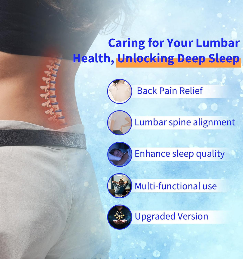 VamorryDirect Lumbar Support Pillow for Bed Relief Back Pain: Lower Back Pillow for Sleeping - Memory Foam Waist Pillow - Cooling Back Bols…
