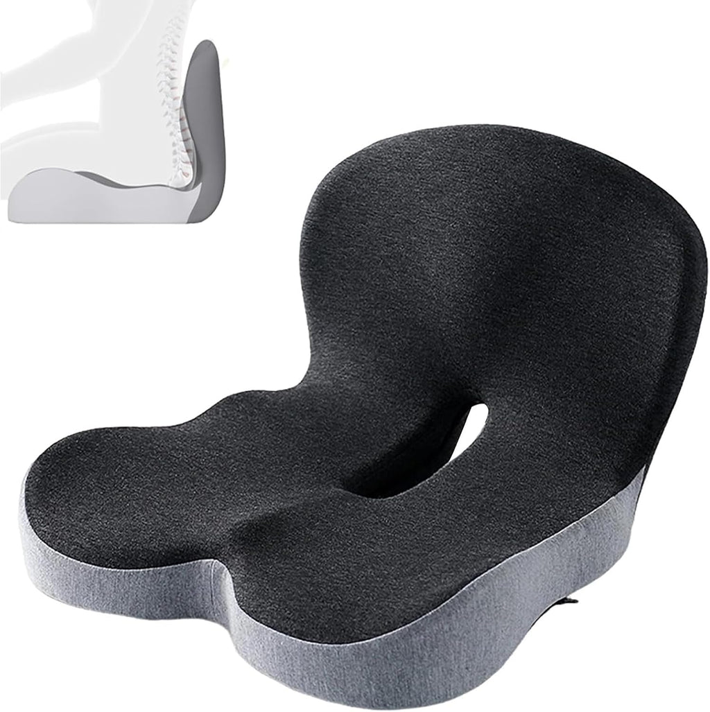 Memory Foam Office Chair Cushion, L-Shaped Integrated Seat Cushions, Chair Seat Cushion for Lower Back Tailbone Protection, Ergonomic…